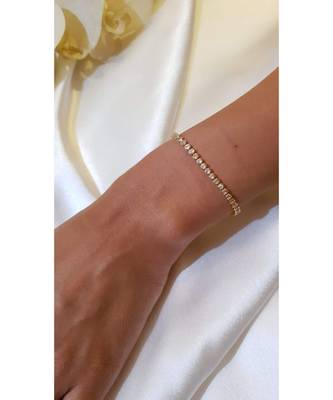 Yellow Gold Plated Soleil Crystal Slider Bracelet 1