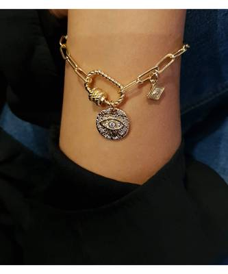Yellow Gold Plated Liona Charm Bracelet 1