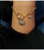 Yellow Gold Plated Liona Charm Bracelet