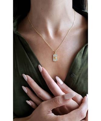 Yellow Gold Plated Vasu Star Crystal Necklace 1