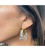 Yellow Gold Plated Samantha Acrylic Earrings