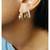 yellow Gold Plated Lucifer Snake White & Blue Crystal Earrings