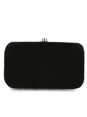 Anekaant Gaud Black & Beige Floral Embellished Velvet Clutch 3