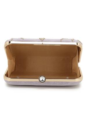 Anekaant Adorn Pastel Purple & Gold Embellished Faux Silk Clutch 4