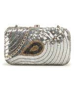 Anekaant Adorn Silver & Multi Embellished Faux Silk Clutch