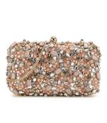 Anekaant Adorn Peach & Multi Embellished Satin Clutch