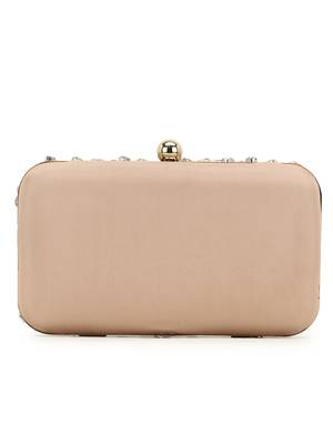 Anekaant Adorn Peach & Multi Embellished Satin Clutch 3