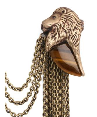 The Lion Head Tiger Eye Brooch 3