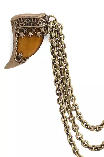 The Lion Head Tiger Eye Brooch