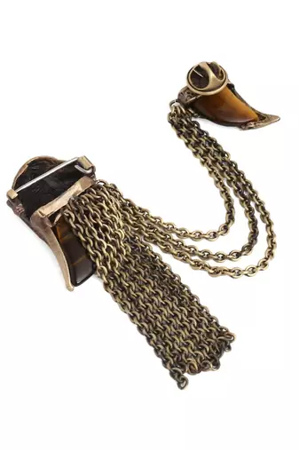 The Lion Head Tiger Eye Brooch