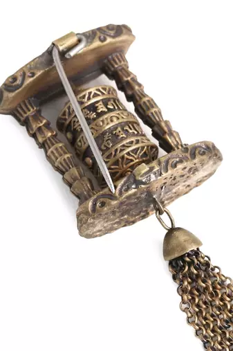 The Buddhist Prayer Wheel Brooch