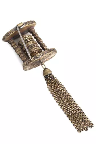 The Buddhist Prayer Wheel Brooch