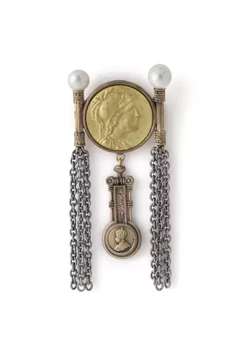 Denarius Coin Brooch