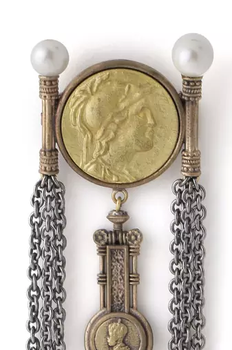 Denarius Coin Brooch