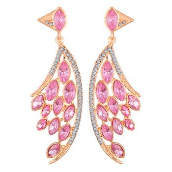 Pink crystal earrings 1