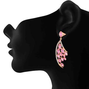 Pink crystal earrings 2
