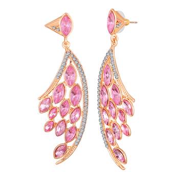 Pink crystal earrings 3