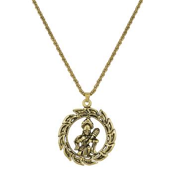 Mahi Bajrangbali Pavanputra Hanuman Pendant with Rope Chain for Men and Women (PS1101806G) 1