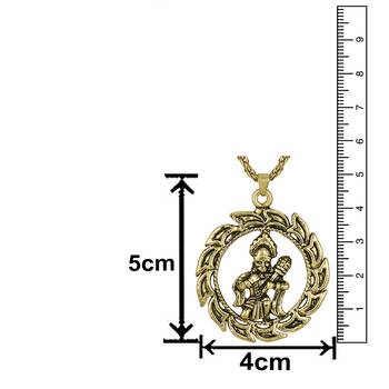 Mahi Bajrangbali Pavanputra Hanuman Pendant with Rope Chain for Men and Women (PS1101806G) 4