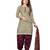 Light Olive Bandhani Printed Crepe Unstitched Dress Material 