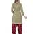 Light Olive Bandhani Printed Crepe Unstitched Dress Material 