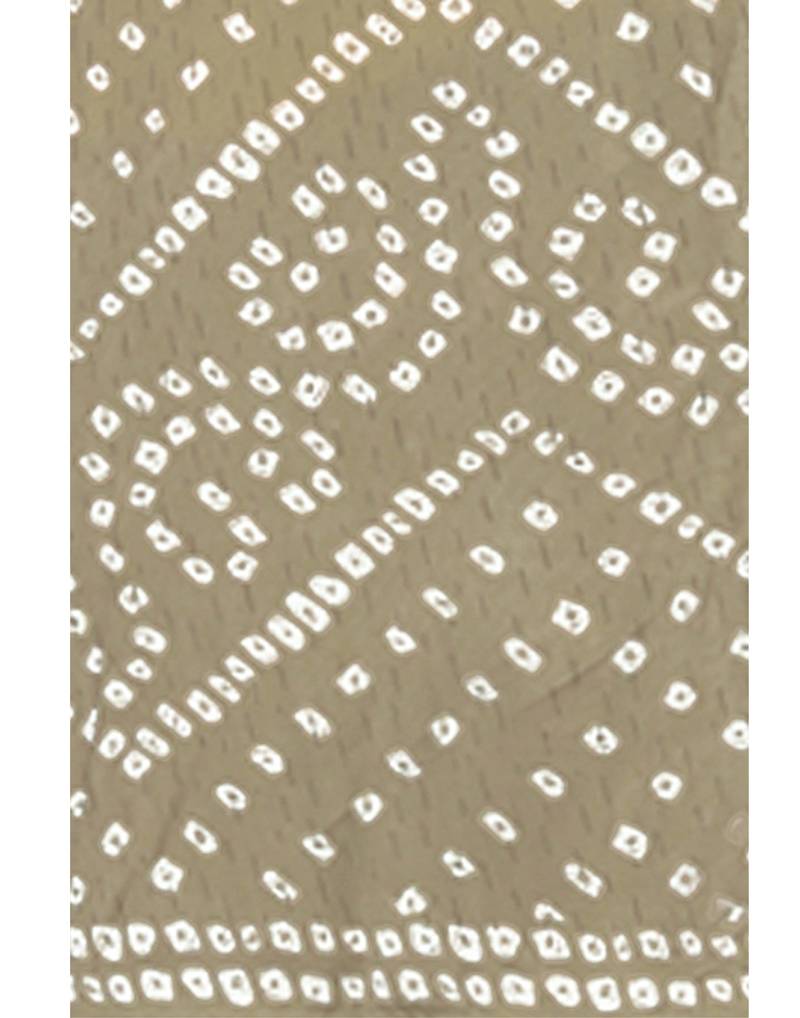 Light Olive Bandhani Printed Crepe Unstitched Dress Material 