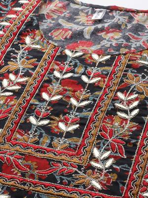 Black embroidered cotton ethnic-kurtis 4