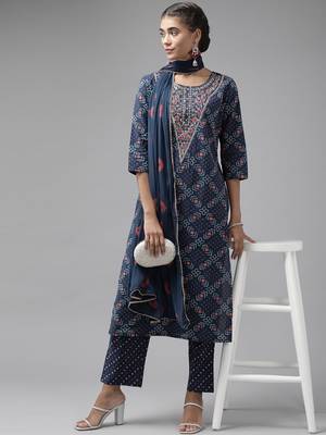 Blue hand woven cotton ethnic-kurtis 5