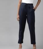 Black plain cotton trousers