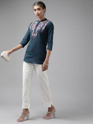 White plain cotton trousers 4