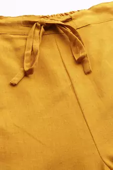 Mustard plain cotton trousers