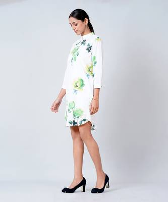 Green Floral Shirt Dress 3