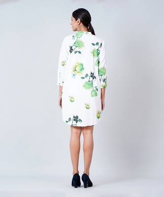 Green Floral Shirt Dress 5