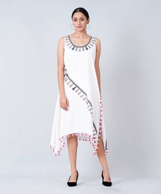 Grey A-Line Tassel Dress 1