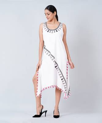 Grey A-Line Tassel Dress 2