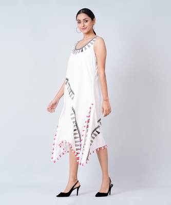 Grey A-Line Tassel Dress 3