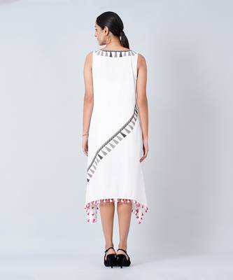 Grey A-Line Tassel Dress 4