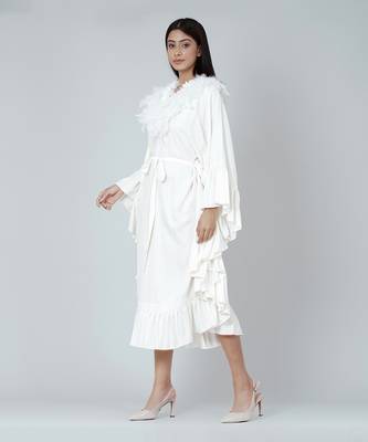White Ruffle Long Dress 2