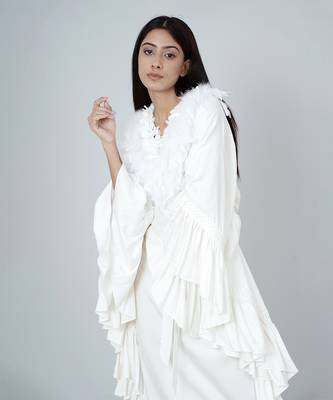 White Ruffle Long Dress 5