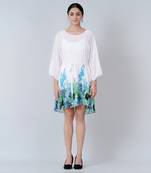 Blue And Neon Green Floral Dress