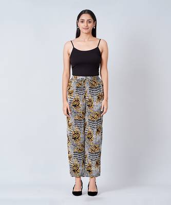 Yellow Baroque Animal Print Shirt And Palazzo Set 5