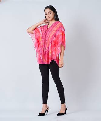 Pink Embellished Floral Tunic 2