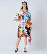 Multicoloured Abstract Mid Length Kaftan
