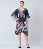 Black Silk Mid Length Kaftan