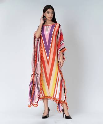 Candy Stripe Mid Length Kaftan 2