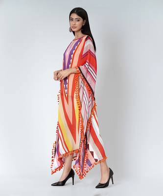 Candy Stripe Mid Length Kaftan 3