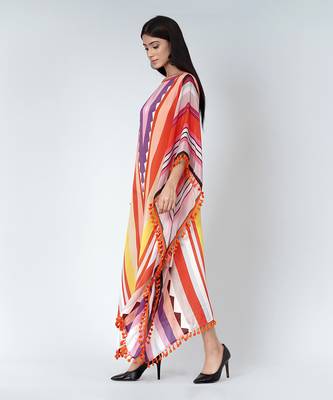 Candy Stripe Mid Length Kaftan 4