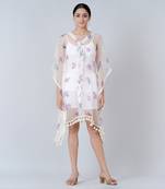 Purple And Blue Butterfly Mid Length Kaftan