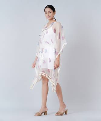 Purple And Blue Butterfly Mid Length Kaftan 3