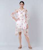 Red And Purple Butterfly Mid Length Kaftan